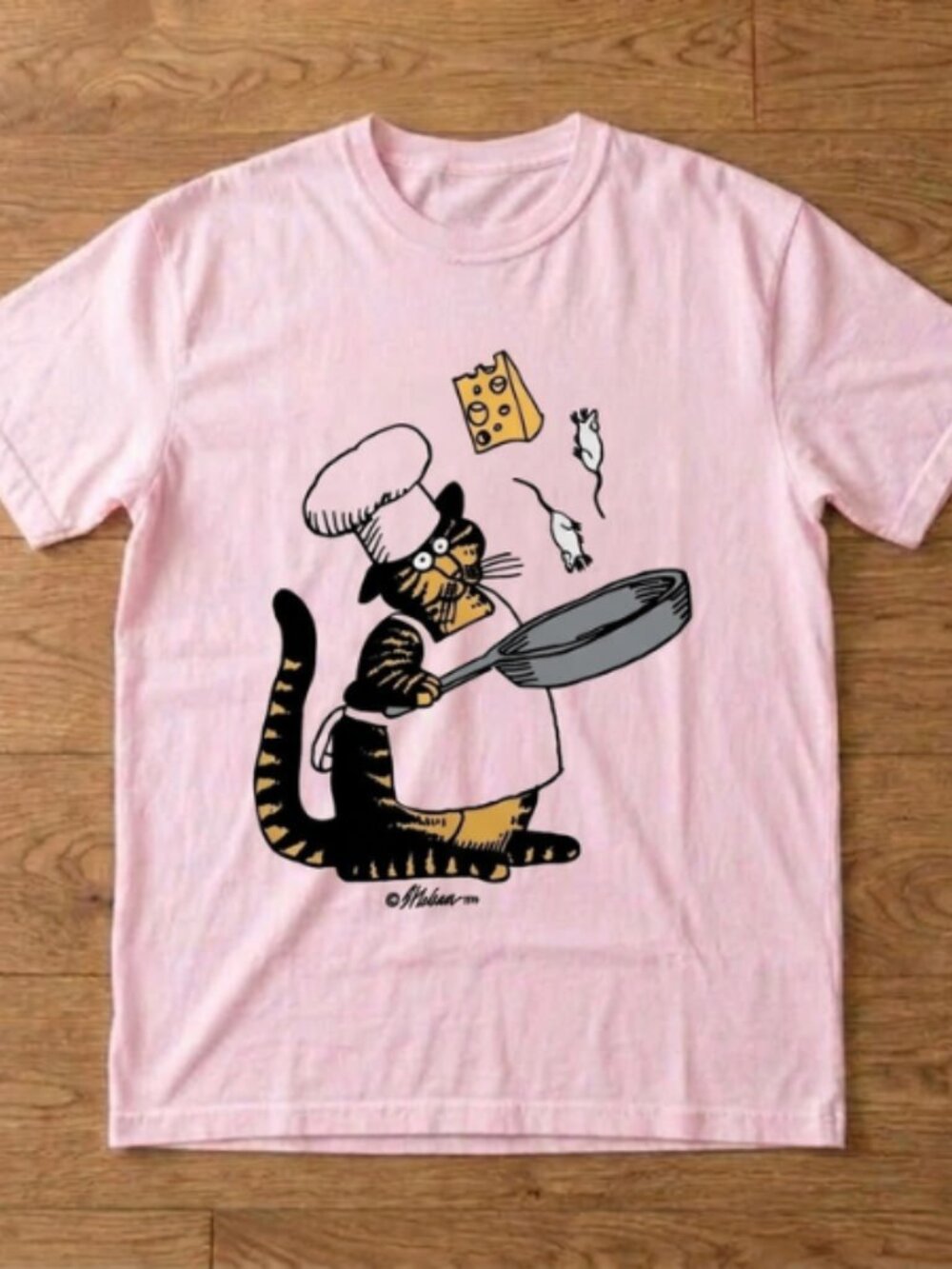 Cute Retro Cat Chef Graphic T-Shirt
